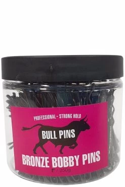 Bull Pins - Strong Hold Hair Tie Bobby Pins Bronze 2" 250g