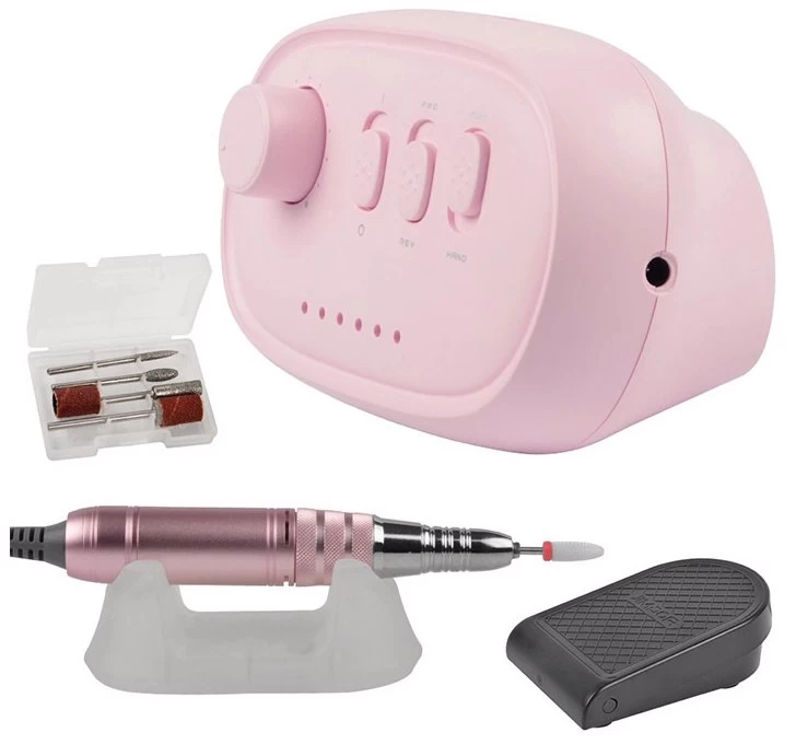 Beakey Electric Nail Drill Kit Manicure Pen Polisher For Exfoliating Nail Removing Tools-Pink 1 Beakey Electric Nail Drill Kit Manicure Pen Polisher For Exfoliating Nail Removing Tools-Pink