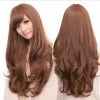 Long Wavy Curly Full Hair Wigs W Side Bangs Cosplay Costume Fancy Anime Womens - Flaxen