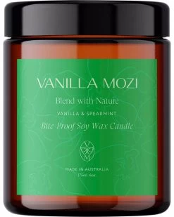 Vanilla Mozi Bite-Proof Soy Wax Candle Vanilla & Spearmint 175ml