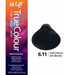 Hi Lift True Colour Permanent Hair Color Cream 6.11 Dark Intense Ash Blonde 100ml