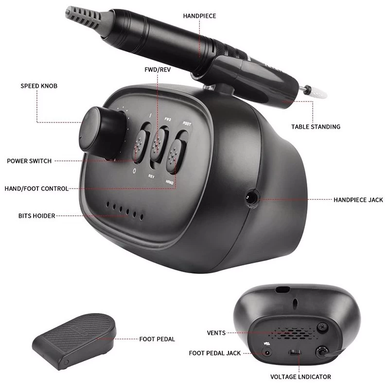 Beakey Electric Nail Drill Kit Manicure Pen Polisher For Exfoliating Nail Removing Tools-White 2 Beakey Electric Nail Drill Kit Manicure Pen Polisher For Exfoliating Nail Removing Tools-White - Image 2