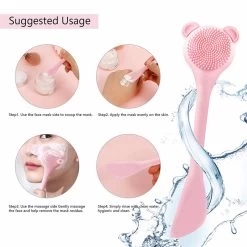 Beakey 2 Pcs Silicone Facial Cleansing Brush Mask Brush Tool-Pink/Pine Green -Beauty Products Store 1a77abda11d7166b4e64bc61f29f0f7f