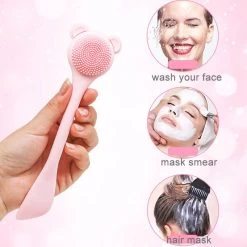 Beakey 2 Pcs Silicone Facial Cleansing Brush Mask Brush Tool-Pink/Pine Green -Beauty Products Store 2b5d498c41a489dc1cb5a9d6e9af893c