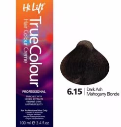 Hi Lift True Colour Permanent Hair Color Cream 6.15 Dark Ash Mahogany Blonde 100ml - 6.15 Dark Ash M
