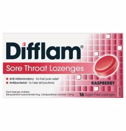 Difflam Sugar Free Raspberry 16 Lozenges