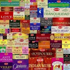 240 HEM Incense Sticks Nag Champa Hex Meditation Aroma Floral Home Fragrance - Mixed Scents