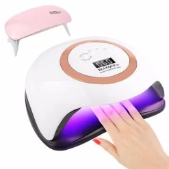Gominimo UV LED Nail Lamp With 4 Timer Setting And 1 Mini Nail Lamp (White)