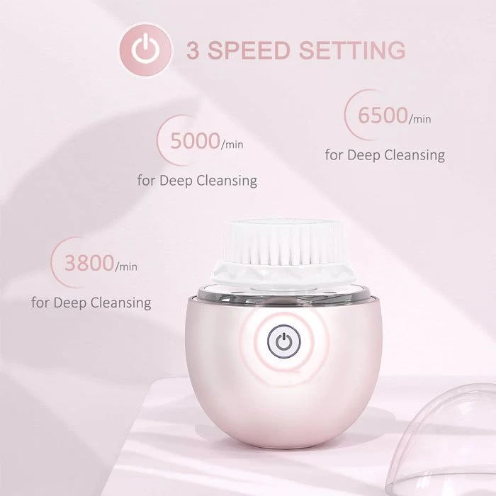 Facial Cleansing Brush 4 Modes Face Cleansing Brush With 3 Replacement Brush Heads-Pink 4 Facial Cleansing Brush 4 Modes Face Cleansing Brush With 3 Replacement Brush Heads-Pink - Image 4
