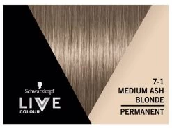 Schwarzkopf Live Salon Permanent 7.1 Medium Ash Blonde -Beauty Products Store 45f8f8c07b4b810bca1303b1d687b419