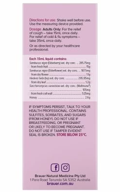 Brauer Sambucus Black Elderberry Cold & Flu Forte For Adults 200ml -Beauty Products Store 48650dafaaf434a894a4f9c50075681e