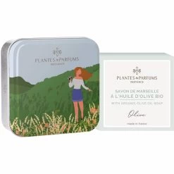 Plantes & Parfums Square Metallic Box In The Mountain With Olive Soap