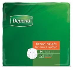 Depend Fitted Briefs Medium 10 Pack