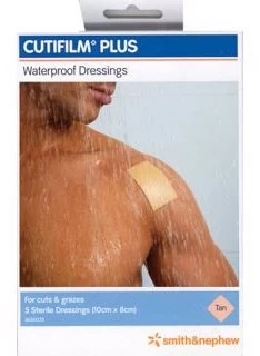 Cutifilm Plus Tan Waterproof Dressing - 10cm X 8cm 5 Pack