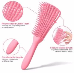 Catzon Easier Wide Tooth Comb Detangling Brush For Black Hair-Pink -Beauty Products Store 72f0633bc6a2b8c5f0aafc90b7a88ee1