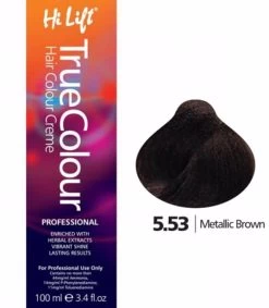 Hi Lift True Colour Permanent Hair Color Cream 5.53 Metallic Brown 100ml - 5.53 Metallic Brown