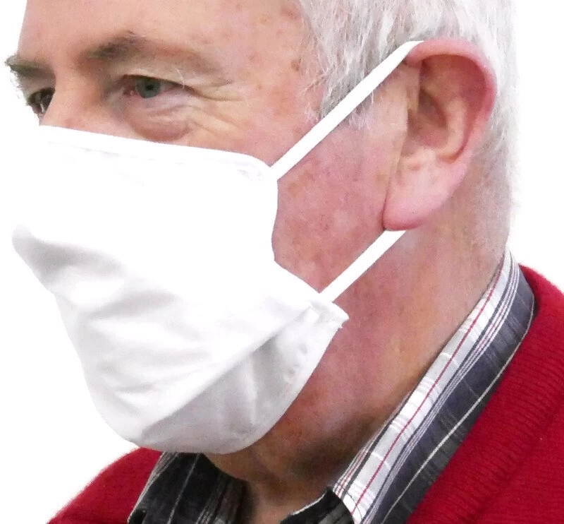 TIGERPLAST Fabric Face Mask Washable Reusable Mask Protect Anti-Microbial Mouth Cover - White 1 TIGERPLAST Fabric Face Mask Washable Reusable Mask Protect Anti-Microbial Mouth Cover - White