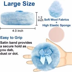 2Pcs Bow Large Body Powder Puff Soft And Furry Puff With Ribbon Handle-Blue -Beauty Products Store 99810bab286ed7c9a9acc5a20deecd1a