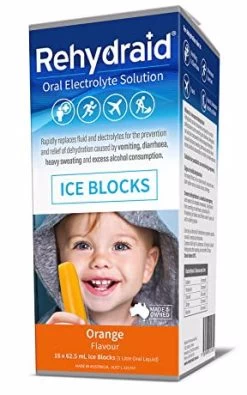 Rehydraid Electrolyte Orange Flavoured Ice Blocks 1 Litre