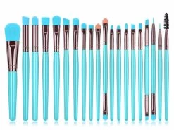 Beakey 20Pcs Makeup Brush Set Fluorescence SeriesEye Shadow Brush-Blue