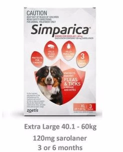 SIMPARICA 40.1-60KG 120MG 3 PACK (RED)