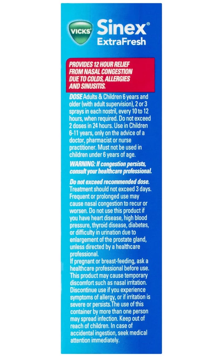 Vicks® Vicks Sinex Extra Fresh Menthol Nasal Spray 15ml 2 Vicks® Vicks Sinex Extra Fresh Menthol Nasal Spray 15ml - Image 2