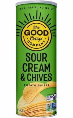 THE GOOD CRISP COMPANY Potatos Crisp Sour Cream And Chives 8x160g