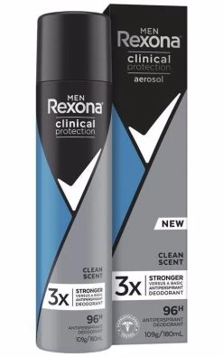 Rexona For Men Clinical Protection Antiperspirant Clean Scent 180ml