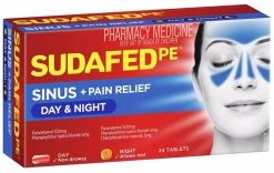 Sudafed PE Sinus - Pain Relief Day & Night 24 Tabs