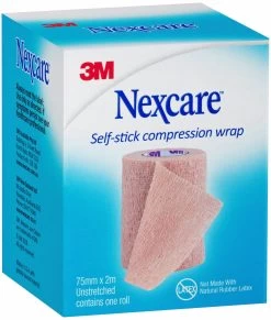 Nexcare Self Stick Compression Wrap 75mm X 2m Tan 1 Pack
