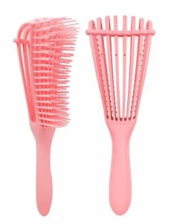 Catzon Easier Wide Tooth Comb Detangling Brush For Black Hair-Pink