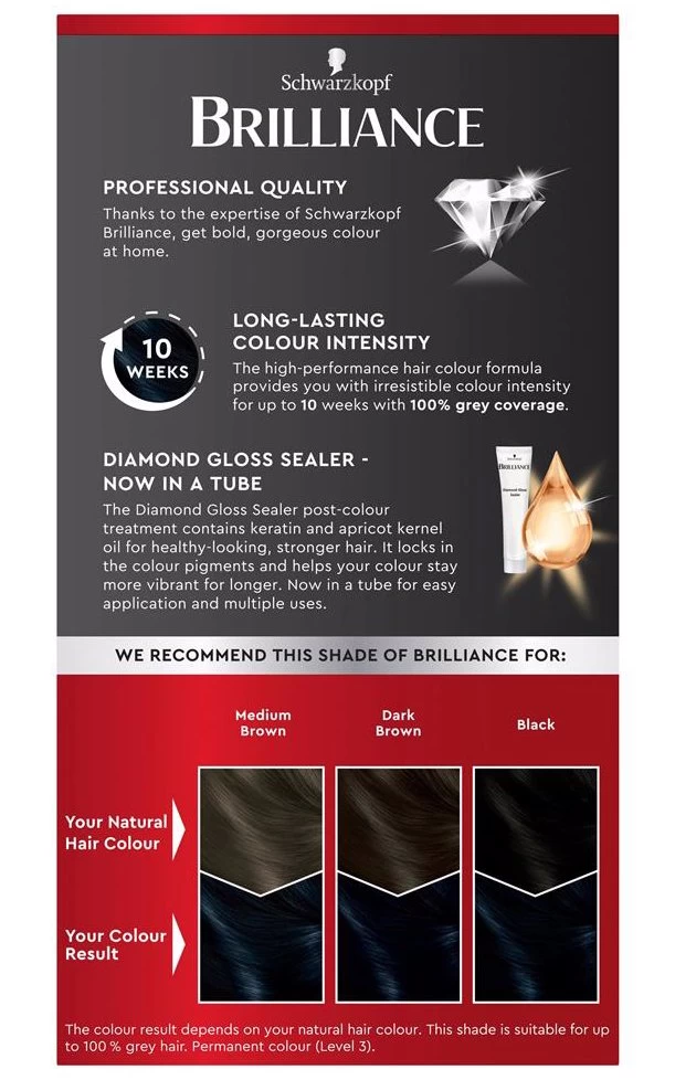 Schwarzkopf Brilliance 91 Blue Black 2 Schwarzkopf Brilliance 91 Blue Black - Image 2