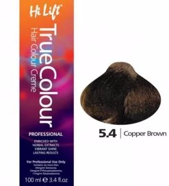 Hi Lift True Colour Permanent Hair Color Cream 5.4 Copper Brown 100ml - 5.4 Copper Brown