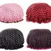 4 Pack Shower Cap For Women Reusable Long Hair Shower Hair Bath Cap EVA Lining-C