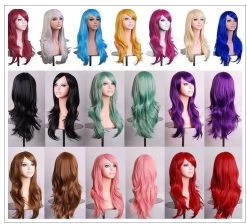 Womens 70cm Long Wavy Curly Hair Synthetic Cosplay Full Wig Wigs Party - Red -Beauty Products Store d471c7536853bb330985507fcb6463aa