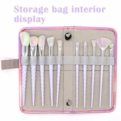 Beakey 10 Pcs Soft Hair Makeup Brush Colorful Unicorn Brush Set With Storage Bag -Beauty Products Store dc717d6288e86f5de53bace3312c9b5d