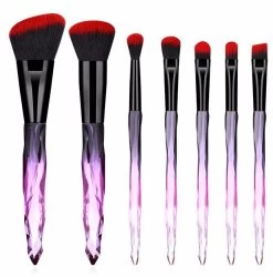 Beakey 7-Pack Professional Makeup Brush Eyeshadow Foudation Blush Brush Set-Red