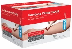 AeroWipe Povidone Iodine Swab 100Pk