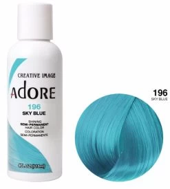 Adore Semi Permanent Hair Colour - 196 Sky Blue 118ml - 196 Sky Blue